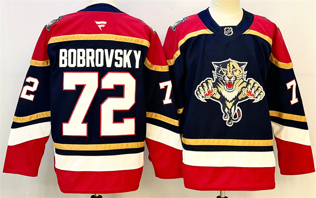 Men's Black Florida Panthers #72 Sergei Bobrovsky 2024-25 Home Stitched Hockey Jersey